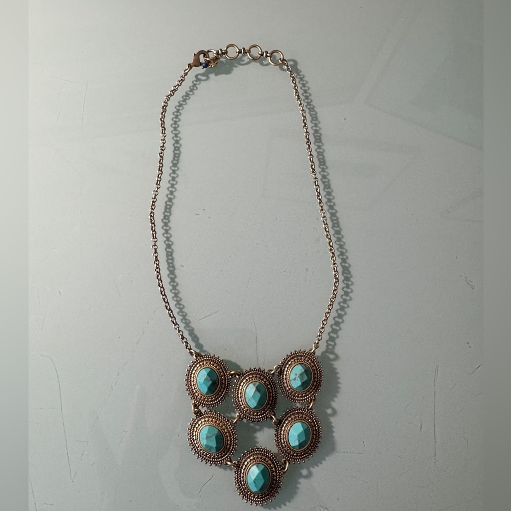 Lucky Brand Turquoise Statement Bib Necklace